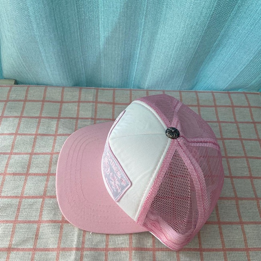 Chrome Hearts Pink And White Breathable All Match Sports Hat - Picture 2 of 7